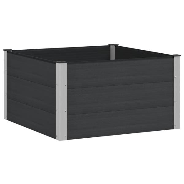 Grote foto vidaxl verhoogde plantenbak zwart 100 x 100 x 54 cm alu. tuin en terras overige tuin en terras