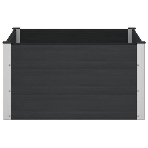 Grote foto vidaxl verhoogde plantenbak zwart 100 x 100 x 54 cm alu. tuin en terras overige tuin en terras