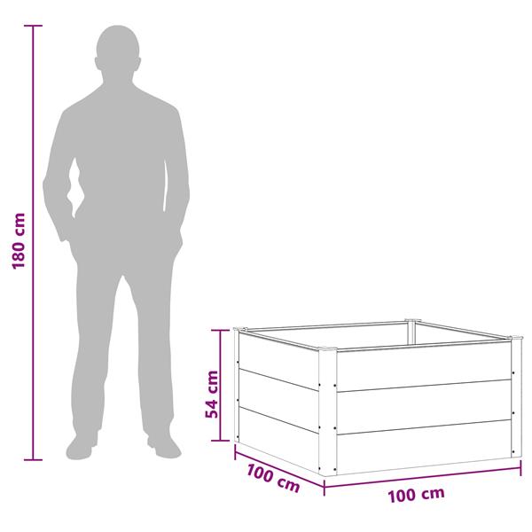 Grote foto vidaxl verhoogde plantenbak zwart 100 x 100 x 54 cm alu. tuin en terras overige tuin en terras