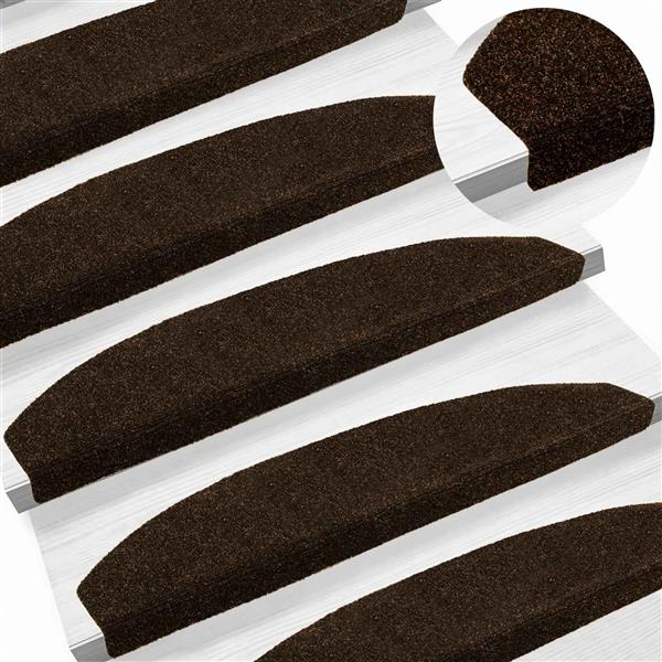 Grote foto vidaxl zelfklevende trapmatten 15 pcs bruin 80 x 24 5 x 3 5 cm huis en inrichting overige huis en inrichting