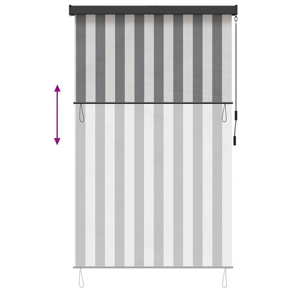 Grote foto vidaxl rolgordijn antraciet en wit 100 x 250 cm stof en aluminium huis en inrichting gordijnen en lamellen