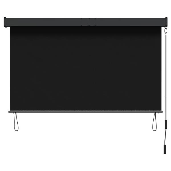 Grote foto vidaxl rolgordijn zwart 80 x 250 cm stof en aluminium huis en inrichting gordijnen en lamellen