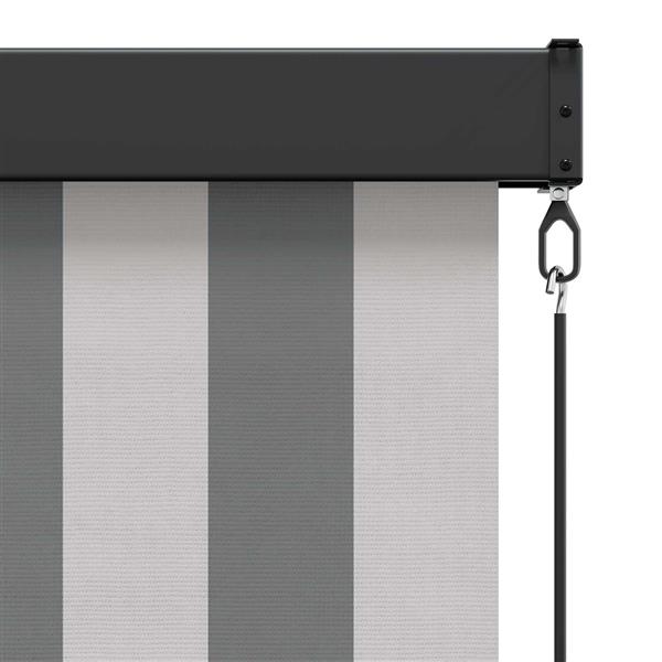 Grote foto vidaxl rolgordijn antraciet en wit 60 x 250 cm stof en aluminium huis en inrichting gordijnen en lamellen
