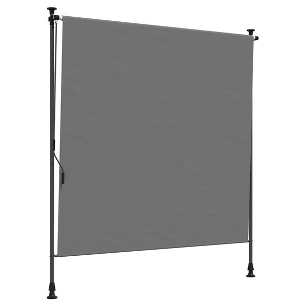 Grote foto vidaxl buiten rolgordijn lichtgrijs 200 x 270 cm tuin en terras overige tuin en terras