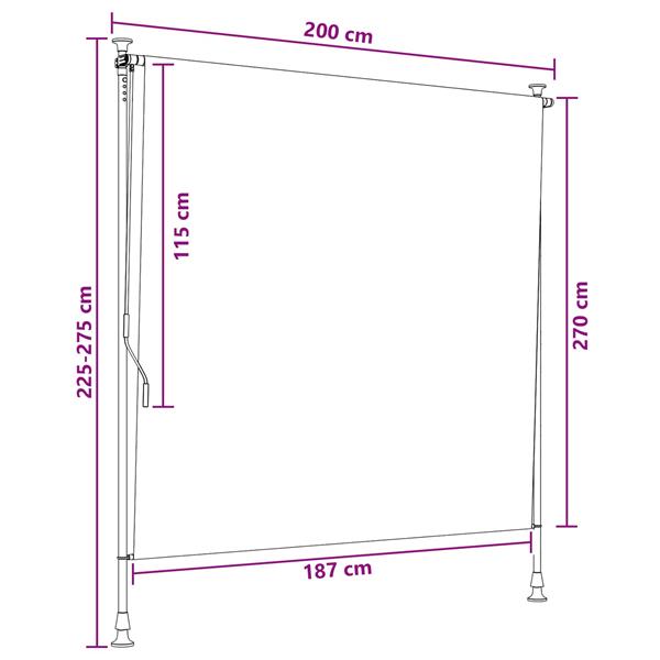 Grote foto vidaxl buiten rolgordijn zand 200 x 270 cm tuin en terras overige tuin en terras