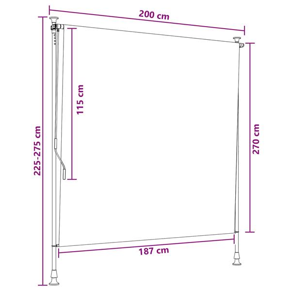 Grote foto vidaxl buiten rolgordijn bruin 150 x 270 cm tuin en terras overige tuin en terras