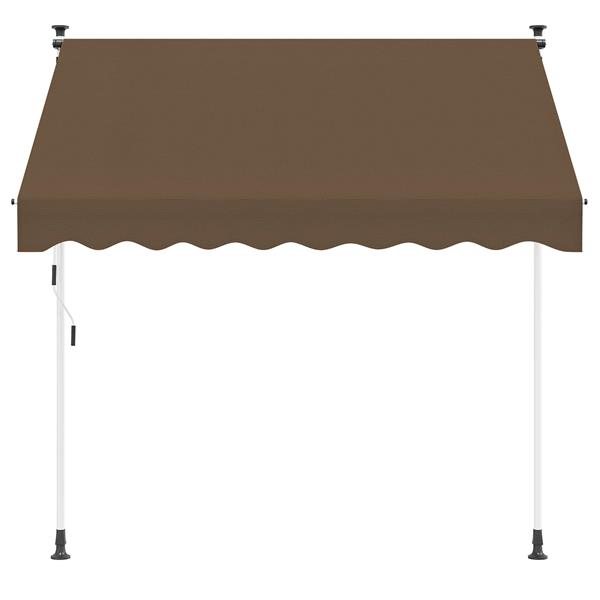 Grote foto vidaxl handmatig uitschuifbare luifel taupe 350 cm tuin en terras overige tuin en terras