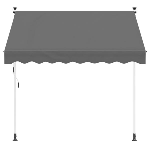 Grote foto vidaxl handmatig uitschuifbare luifel lichtgrijs 250 cm tuin en terras overige tuin en terras
