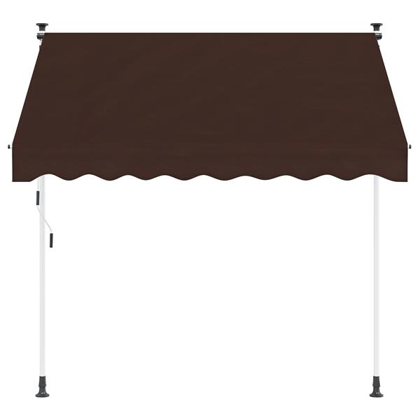 Grote foto vidaxl handmatig uitschuifbare luifel bruin 150 cm tuin en terras overige tuin en terras