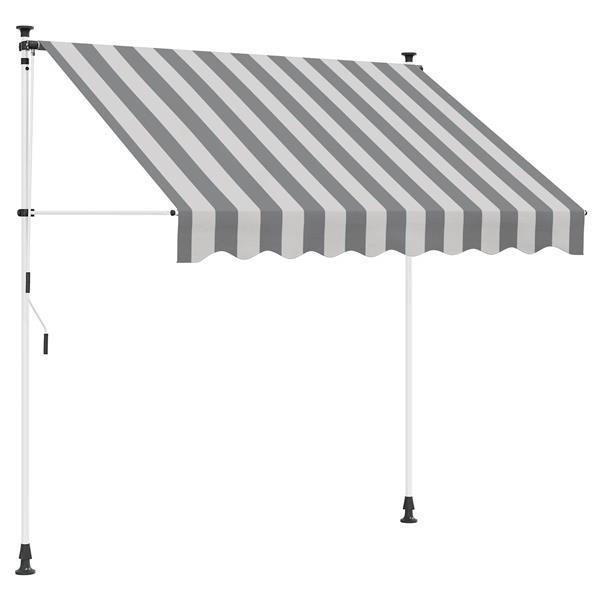 Grote foto vidaxl handmatig uitschuifbare luifel antraciet en wit 200 cm tuin en terras overige tuin en terras