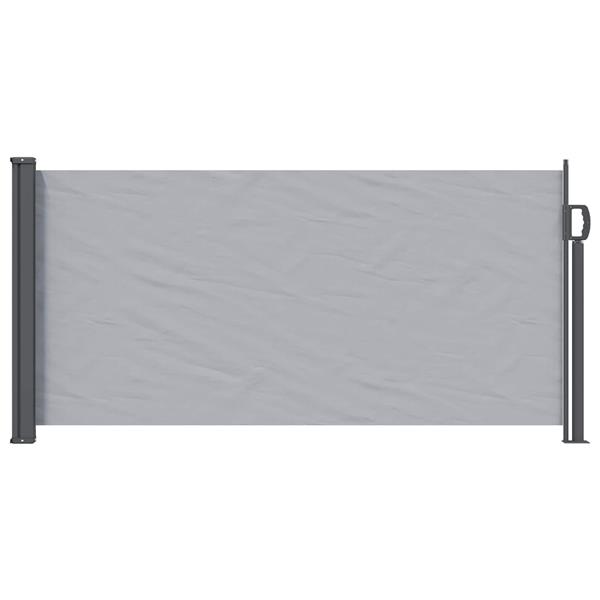 Grote foto vidaxl uittrekbaar zijscherm 300 x 100 cm polyester rechthoekig grijs tuin en terras overige tuin en terras