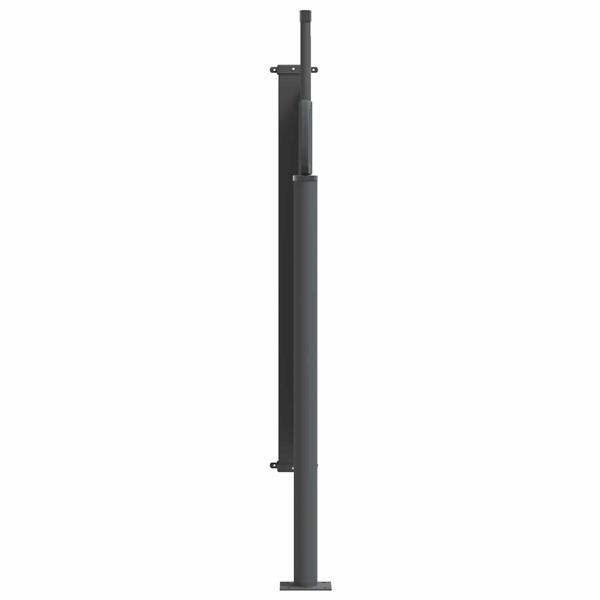 Grote foto vidaxl uittrekbaar zijscherm 300 x 100 cm polyester rechthoekig grijs tuin en terras overige tuin en terras