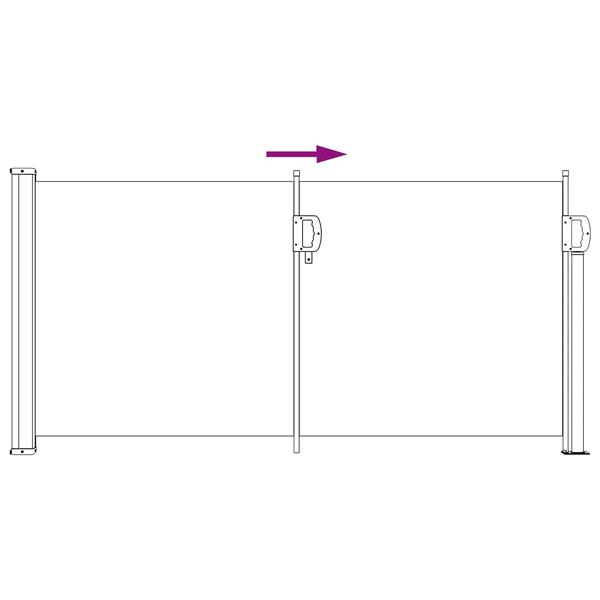 Grote foto vidaxl uittrekbaar zijscherm 300 x 100 cm polyester rechthoekig grijs tuin en terras overige tuin en terras
