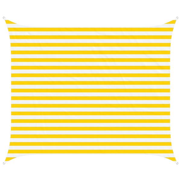 Grote foto vidaxl zonneschaduwzeil geel en wit 2 5 x 3 m 100 polyester oxford tuin en terras overige tuin en terras
