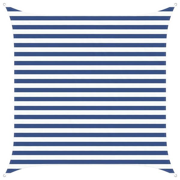 Grote foto vidaxl zonneschaduwzeil blauw en wit 2 5 x 2 5 m 100 polyester oxford tuin en terras overige tuin en terras