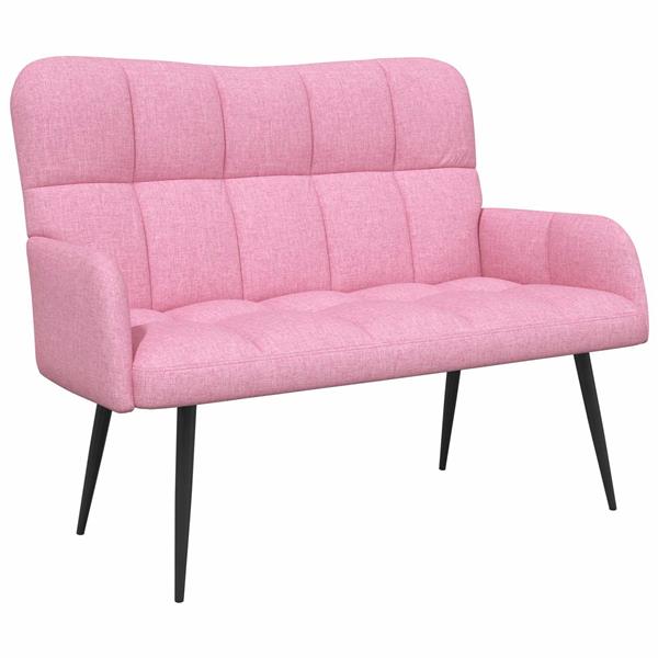 Grote foto vidaxl twee persoons sofa roze 115 x 61 x 87 cm stof huis en inrichting bankstellen