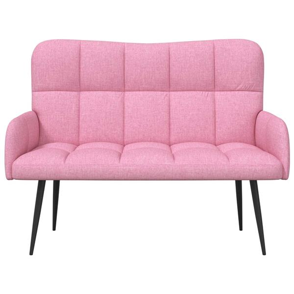 Grote foto vidaxl twee persoons sofa roze 115 x 61 x 87 cm stof huis en inrichting bankstellen
