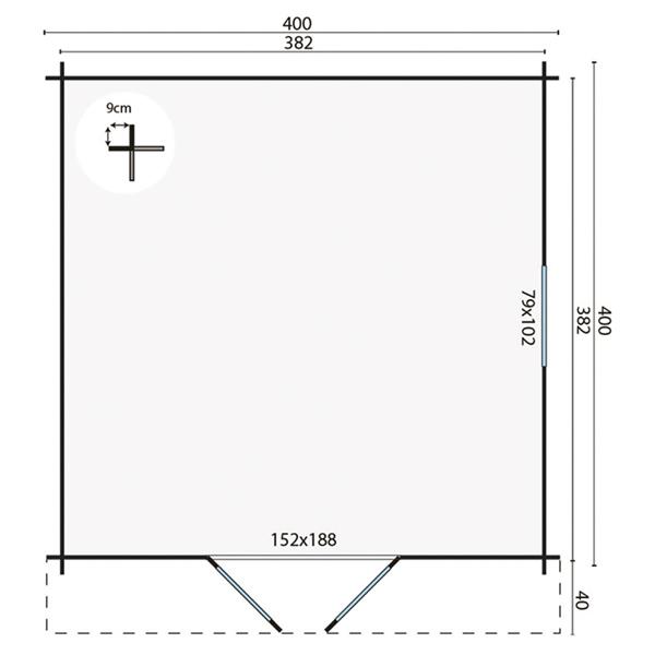 Grote foto blokhut tuinhuis gunda 40 mm vuren. tuin en terras tuinhuisjes en blokhutten