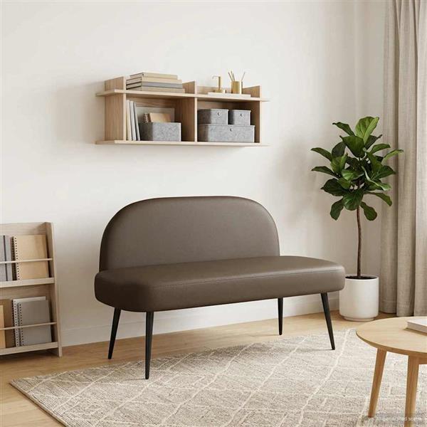Grote foto vidaxl beklede bank met rugleuning grijs 110 x 60 x 76 cm kunstleer huis en inrichting overige huis en inrichting
