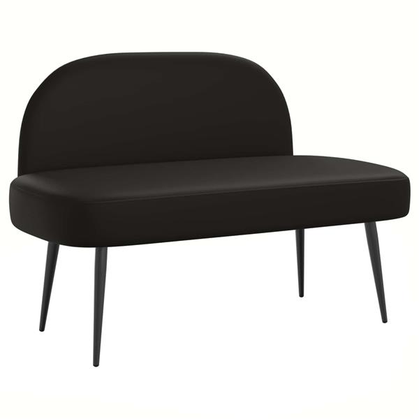 Grote foto vidaxl beklede bank met rugleuning zwart 110 x 60 x 76 cm kunstleer huis en inrichting overige huis en inrichting