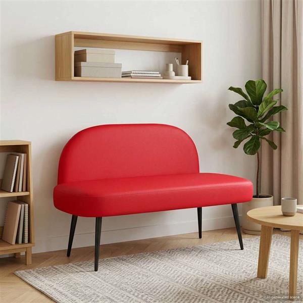 Grote foto vidaxl beklede bank met rugleuning rood 110 x 60 x 76 cm kunstleer huis en inrichting overige huis en inrichting