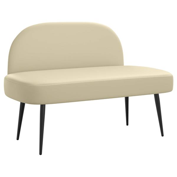 Grote foto vidaxl beklede bank met rugleuning cr mekleurig 110 x 60 x 76 cm huis en inrichting overige huis en inrichting
