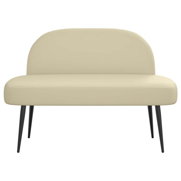 Grote foto vidaxl beklede bank met rugleuning cr mekleurig 110 x 60 x 76 cm huis en inrichting overige huis en inrichting