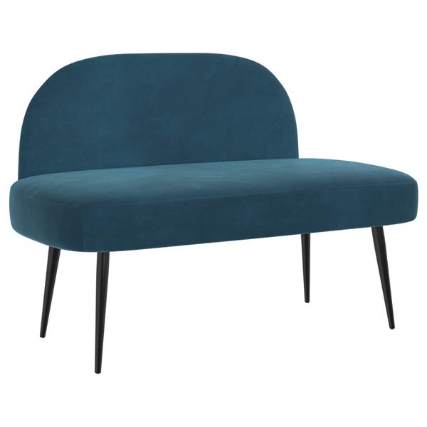 Grote foto vidaxl beklede bank met rugleuning blauw 110 x 60 x 76 cm fluweel huis en inrichting overige huis en inrichting
