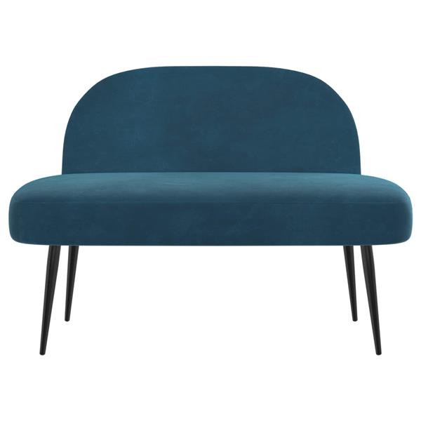 Grote foto vidaxl beklede bank met rugleuning blauw 110 x 60 x 76 cm fluweel huis en inrichting overige huis en inrichting