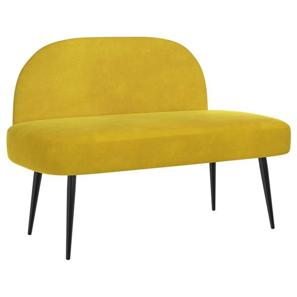 Grote foto vidaxl beklede bank met rugleuning geel 110 x 60 x 76 cm fluweel huis en inrichting overige huis en inrichting