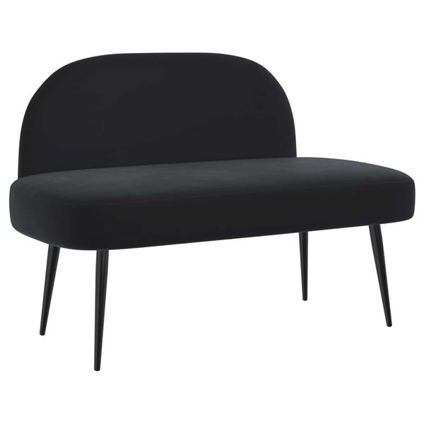 Grote foto vidaxl beklede bank met rugleuning zwart 110 x 60 x 76 cm fluweel huis en inrichting overige huis en inrichting