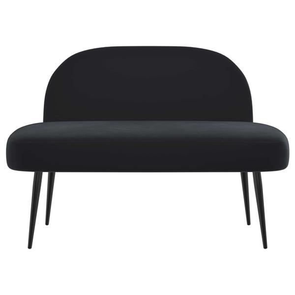 Grote foto vidaxl beklede bank met rugleuning zwart 110 x 60 x 76 cm fluweel huis en inrichting overige huis en inrichting