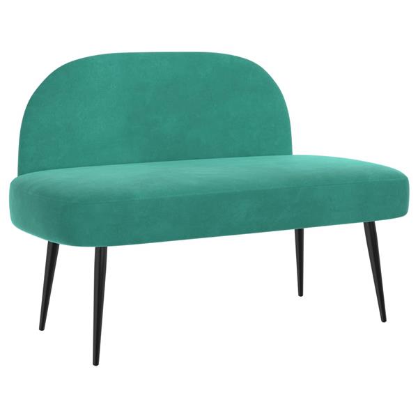 Grote foto vidaxl beklede bank met rugleuning turquoise 110 x 60 x 76 cm fluweel huis en inrichting overige huis en inrichting