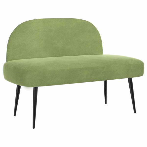 Grote foto vidaxl beklede bank met rugleuning lichtgroen 110 x 60 x 76 cm fluweel huis en inrichting overige huis en inrichting