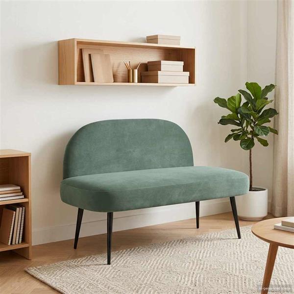 Grote foto vidaxl beklede bank met rugleuning zeegroen 110 x 60 x 76 cm fluweel huis en inrichting overige huis en inrichting