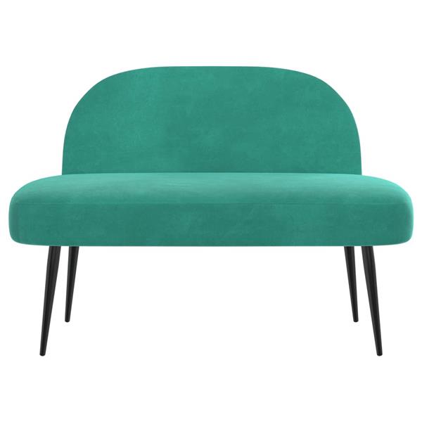 Grote foto vidaxl beklede bank met rugleuning turquoise 110 x 60 x 76 cm fluweel huis en inrichting overige huis en inrichting