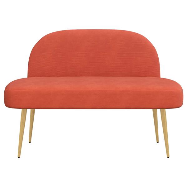 Grote foto vidaxl beklede bank met rugleuning rood oranje 110 x 60 x 76 cm huis en inrichting overige huis en inrichting