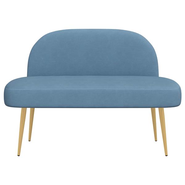Grote foto vidaxl beklede bank met rugleuning blauw 110 x 60 x 76 cm katoen stof huis en inrichting overige huis en inrichting