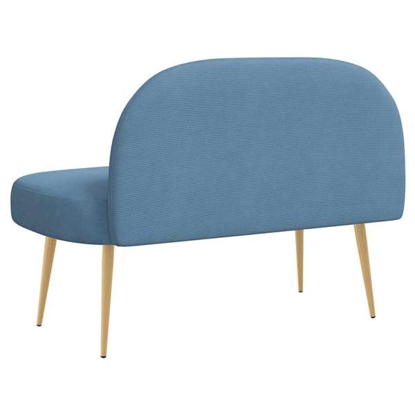 Grote foto vidaxl beklede bank met rugleuning blauw 110 x 60 x 76 cm katoen stof huis en inrichting overige huis en inrichting