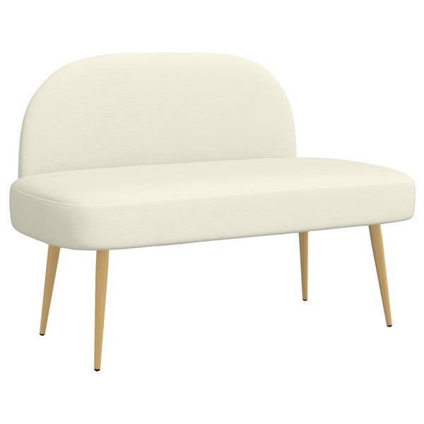 Grote foto vidaxl beklede bank met rugleuning cr mekleurig 110 x 60 x 76 cm huis en inrichting overige huis en inrichting
