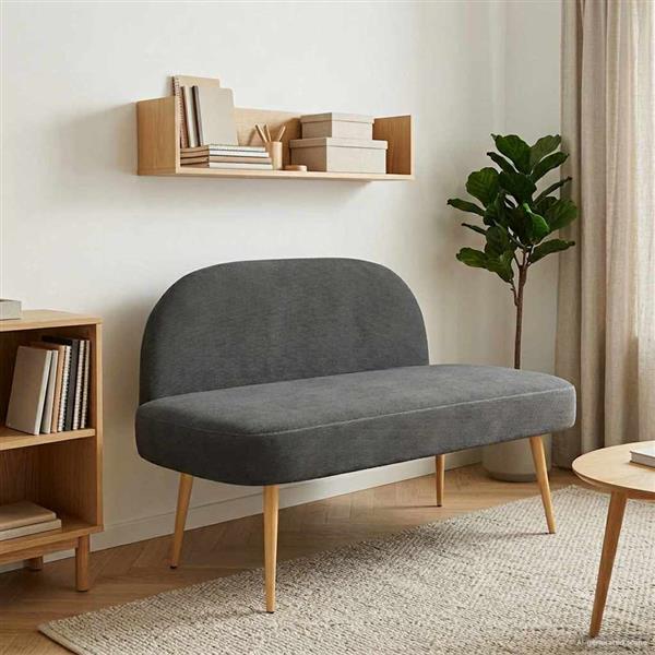 Grote foto vidaxl beklede bank met rugleuning donkergrijs 110 x 60 x 76 cm huis en inrichting overige huis en inrichting