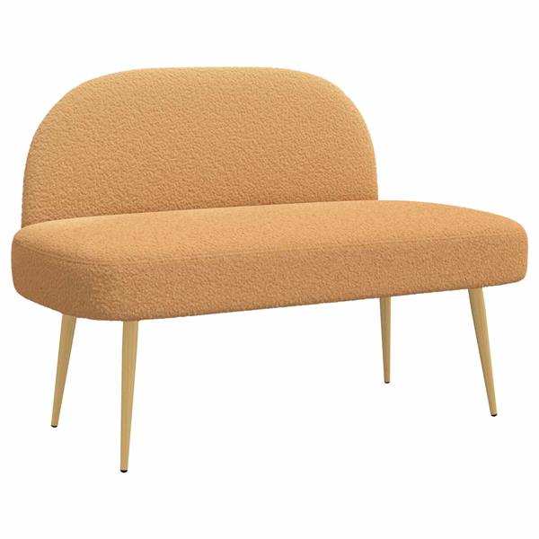 Grote foto vidaxl beklede bank met rugleuning beige 110 x 60 x 76 cm boucl huis en inrichting overige huis en inrichting