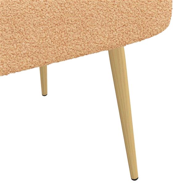 Grote foto vidaxl beklede bank met rugleuning beige 110 x 60 x 76 cm boucl huis en inrichting overige huis en inrichting