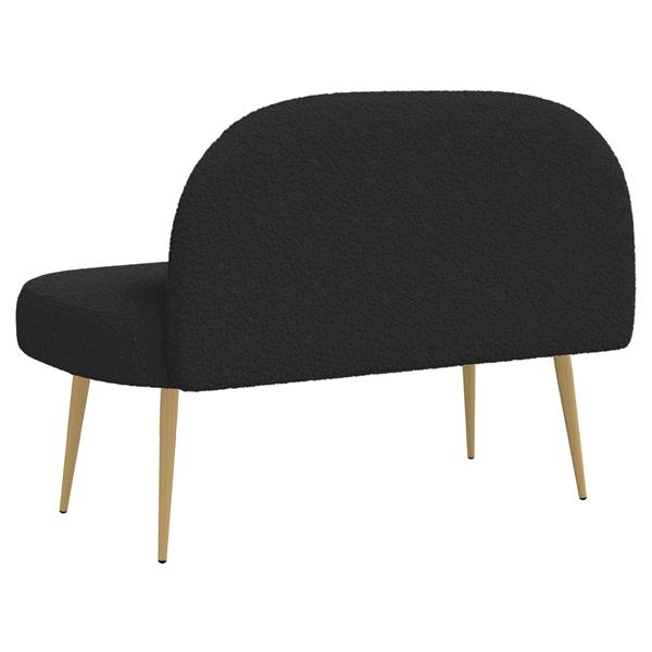 Grote foto vidaxl beklede bank met rugleuning zwart 110 x 60 x 76 cm boucl huis en inrichting overige huis en inrichting