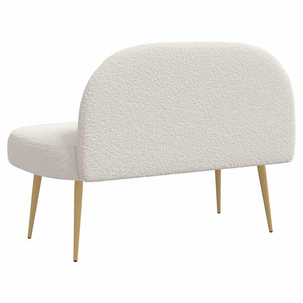 Grote foto vidaxl beklede bank met rugleuning cr mekleurig 110 x 60 x 76 cm huis en inrichting overige huis en inrichting