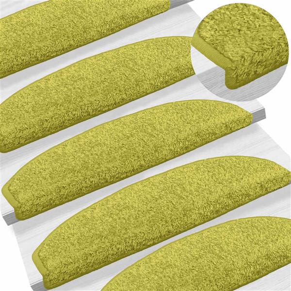 Grote foto vidaxl zelfklevende trapmatten 15 pcs groen 80 x 24 5 x 3 5 cm huis en inrichting overige huis en inrichting