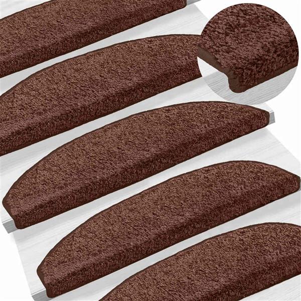 Grote foto vidaxl zelfklevende trapmatten 15 pcs bruin 80 x 24 5 x 3 5 cm huis en inrichting overige huis en inrichting