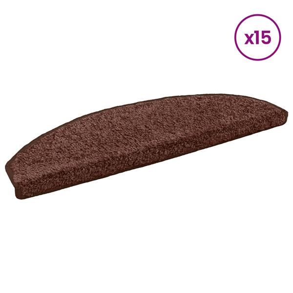 Grote foto vidaxl zelfklevende trapmatten 15 pcs bruin 80 x 24 5 x 3 5 cm huis en inrichting overige huis en inrichting