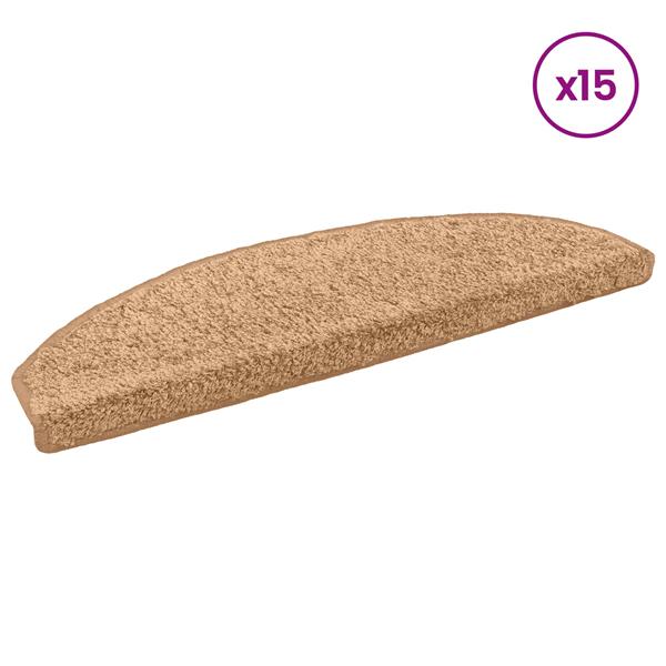 Grote foto vidaxl zelfklevende trapmatten 15 pcs beige 80 x 24 5 x 3 5 cm huis en inrichting overige huis en inrichting