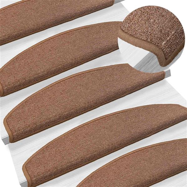 Grote foto vidaxl zelfklevende trapmatten 15 pcs bruin 80 x 24 5 x 3 5 cm huis en inrichting overige huis en inrichting